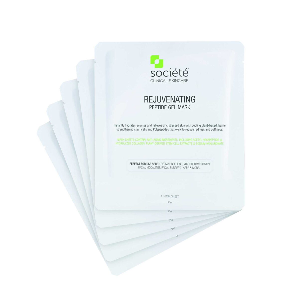 Societe Rejuvenating Peptide Gel Mask - 5 Mask Sheets - Soho Skincare
